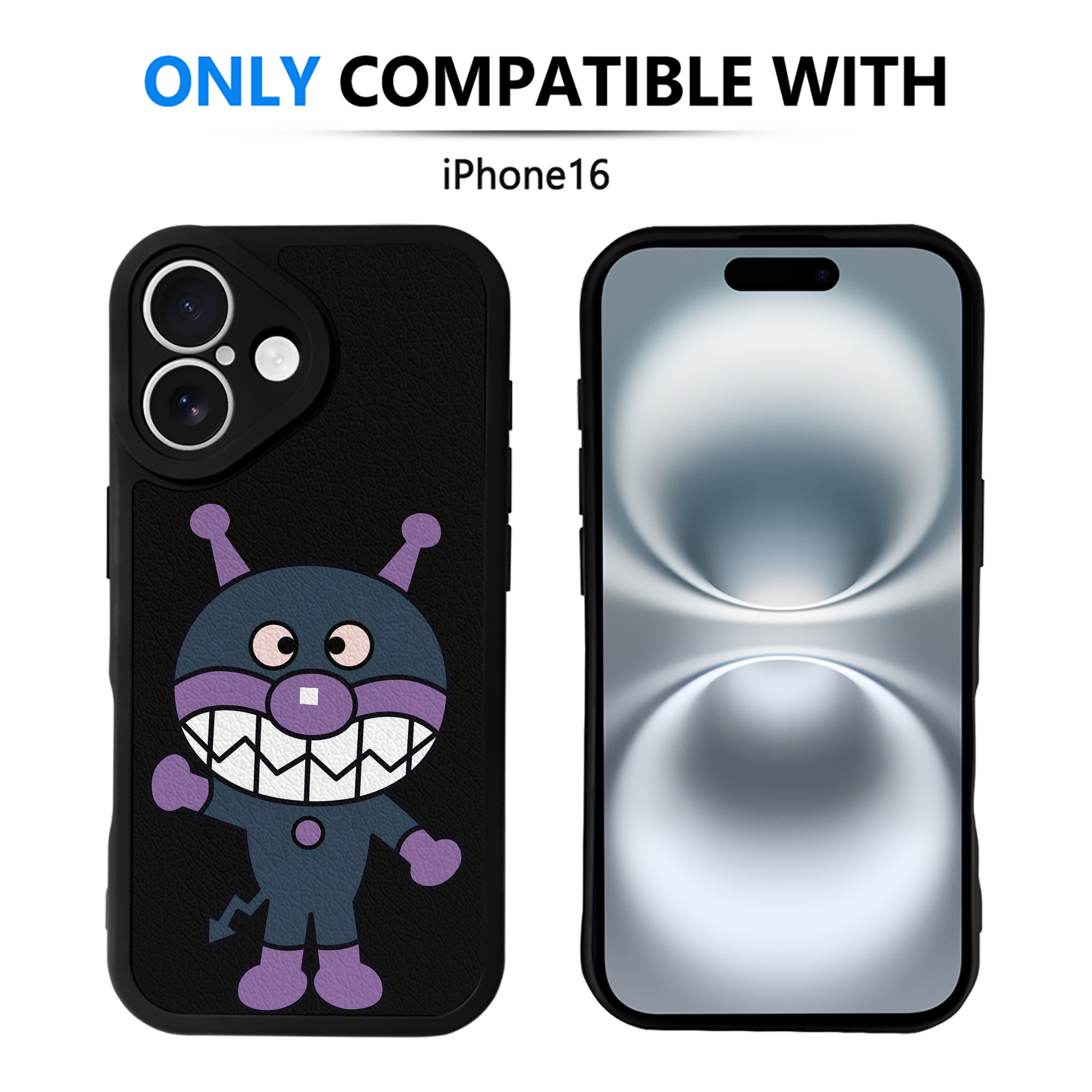 （画像用） アンパンマン Anpanman 【iPhone 16シリーズ対応】シリコンスマホケース（レザー調） 材質：シリコン
